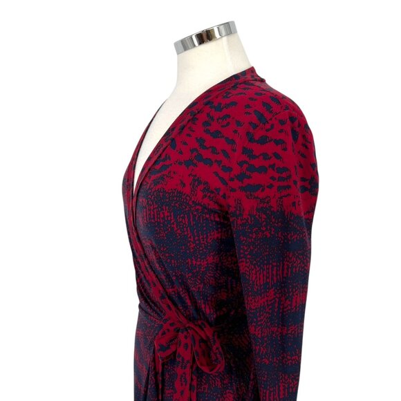 BCBGMAXAZRIA Wrap Dress Printed Red Blue Size XS - Picture 5 of 14